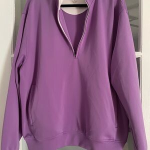 Donald Ross Vibrant Purple Lightweight Quarter Zip Pullover